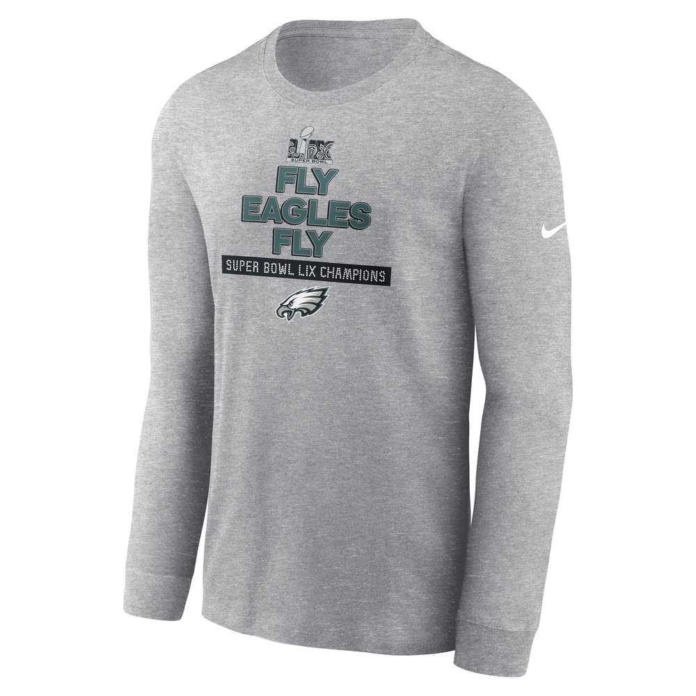 Men's Philadelphia Eagles Heather Gray Super Bowl LIX Champions Local Long Sleeve T-Shirt