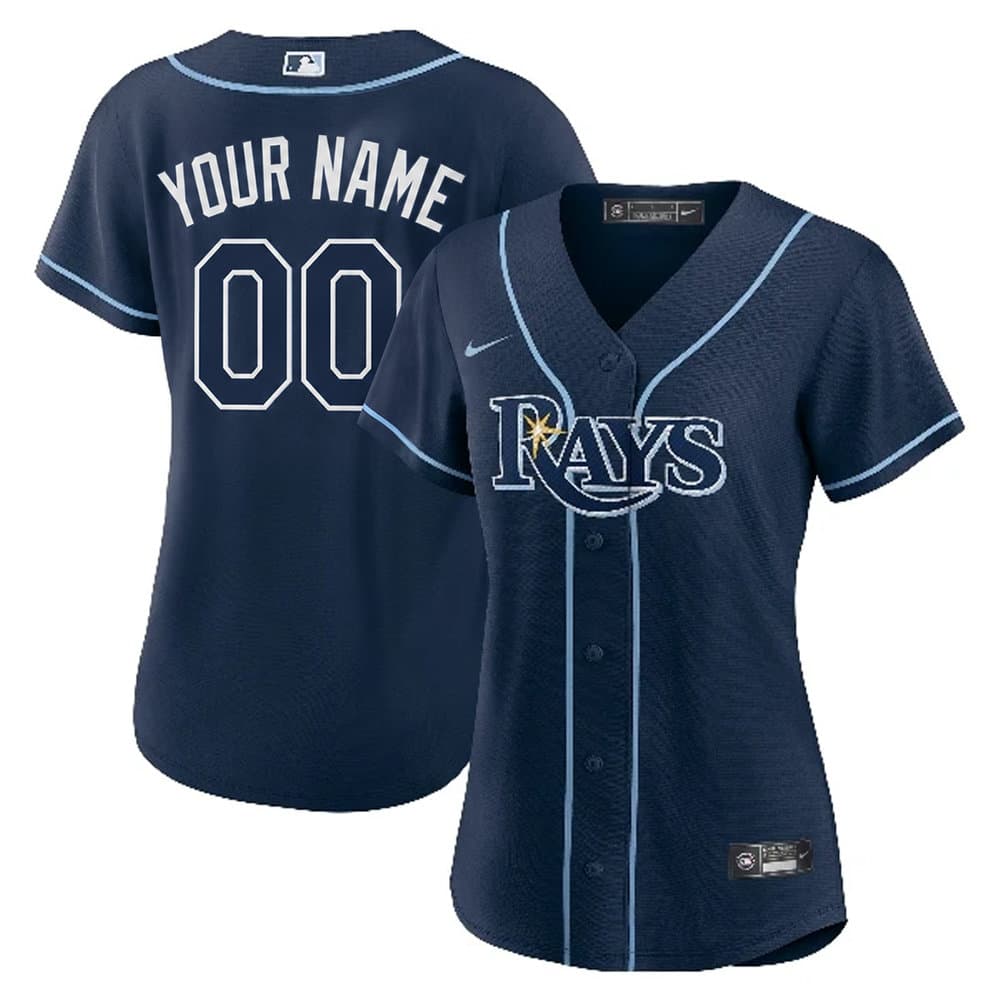 Women's Tampa Bay Rays Nike Navy Stitched Baseball Custom Jersey