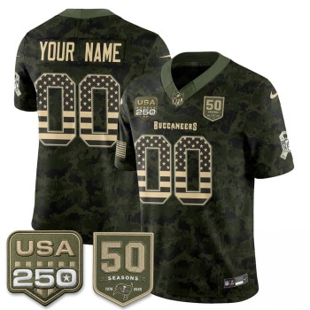 Men's Tampa Bay Buccaneers Camo 2026 Salute to Service Edition Vapor F.U.S.E. Limited Custom Jersey