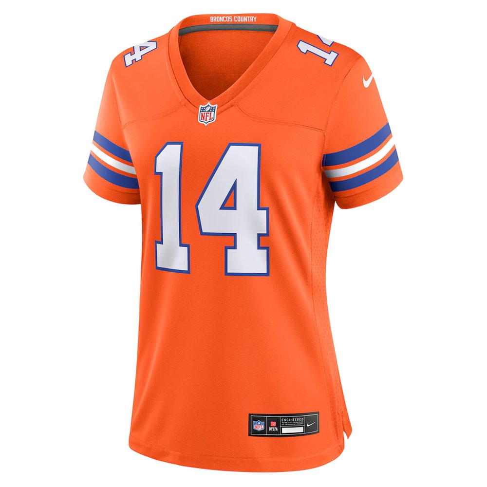 Women's Denver Broncos Courtland Sutton Orange Mile High Collection 1977 Throwback Player Game Jersey