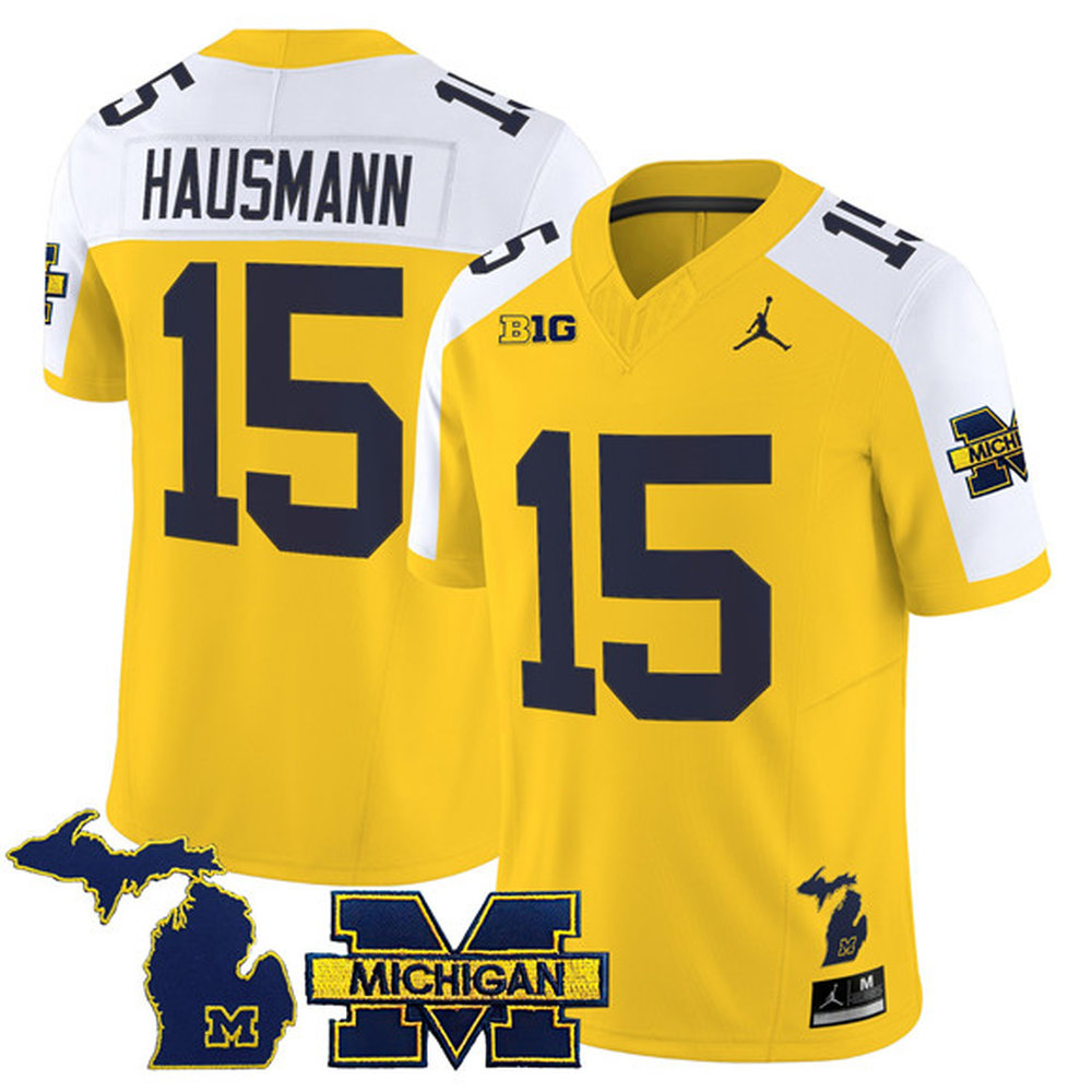 Youth Michigan Wolverines #15 Ernest Hausmann Yellow Alternate 2025 Vapor F.U.S.E. Limited Jersey Youth Michigan Wolverines #15 Ernest Hausmann Yellow Alternate 2025 Vapor F.U.S.E. Limited Jersey
