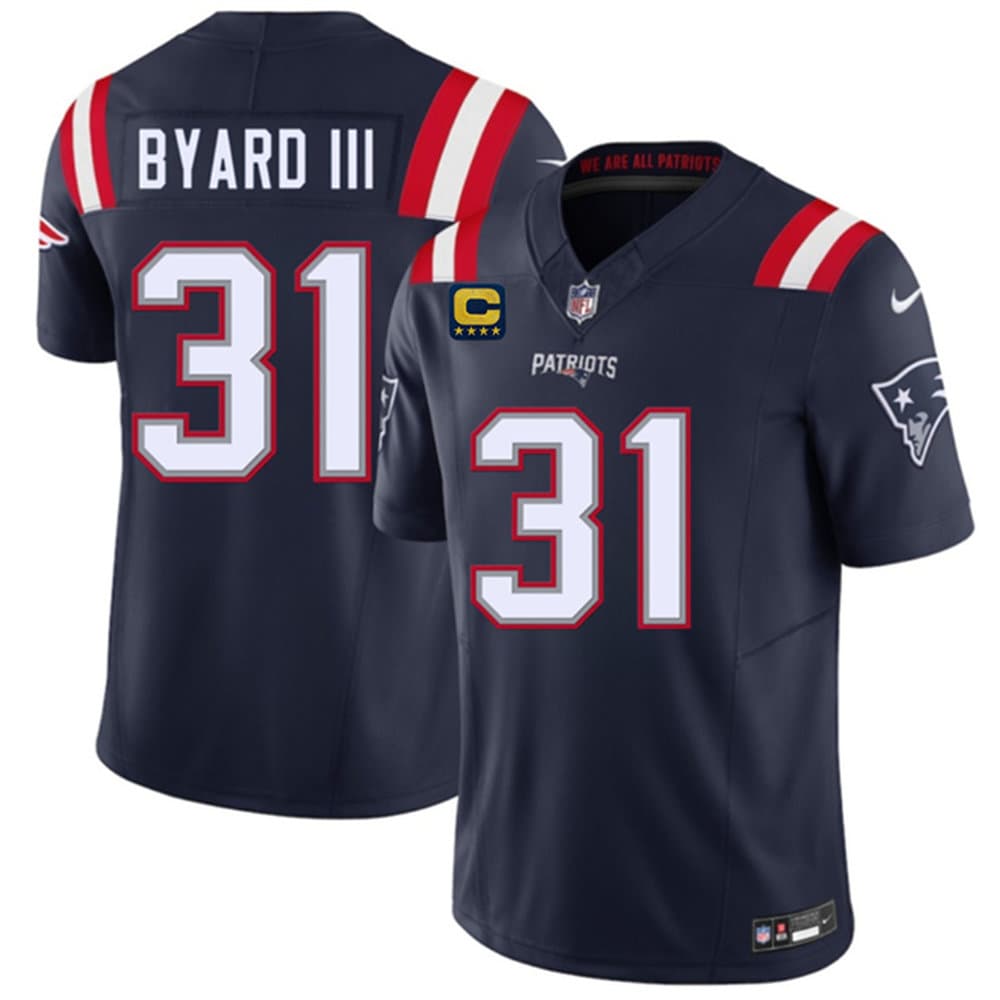 Men's New England Patriots #31 Kevin Byard III Navy 2026 4-Star C Pach Vapor F.U.S.E. Limited Jersey