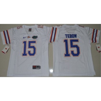 Gators #15 Tim Tebow White Stitched Youth NCAA Jersey Gators #15 Tim Tebow White Stitched Youth NCAA Jersey