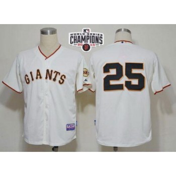 Giants #25 Barry Bonds Cream Cool Base W/2014 World Series Champions Patch Stitched MLB Jersey Giants #25 Barry Bonds Cream Cool Base W/2014 World Series Champions Patch Stitched MLB Jersey