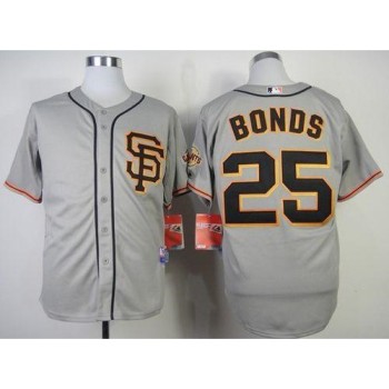 Giants #25 Barry Bonds Grey Cool Base Road 2 Stitched MLB Jersey Giants #25 Barry Bonds Grey Cool Base Road 2 Stitched MLB Jersey