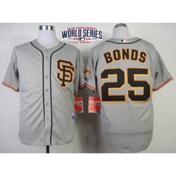 Giants #25 Barry Bonds Grey Cool Base Road 2 W/2014 World Series Patch Stitched MLB Jersey Giants #25 Barry Bonds Grey Cool Base Road 2 W/2014 World Series Patch Stitched MLB Jersey