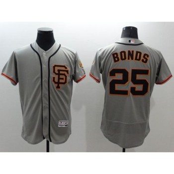 Giants #25 Barry Bonds Grey Flexbase Authentic Collection Road 2 Stitched MLB Jersey Giants #25 Barry Bonds Grey Flexbase Authentic Collection Road 2 Stitched MLB Jersey
