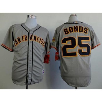 Giants #25 Barry Bonds Grey Road Cool Base Stitched MLB Jersey Giants #25 Barry Bonds Grey Road Cool Base Stitched MLB Jersey