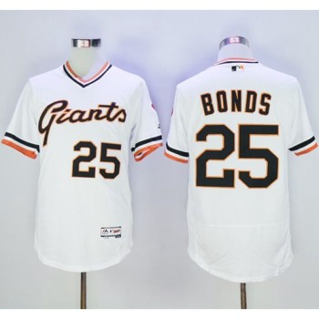 Giants #25 Barry Bonds White Flexbase Authentic Collection Cooperstown Stitched MLB Jersey Giants #25 Barry Bonds White Flexbase Authentic Collection Cooperstown Stitched MLB Jersey