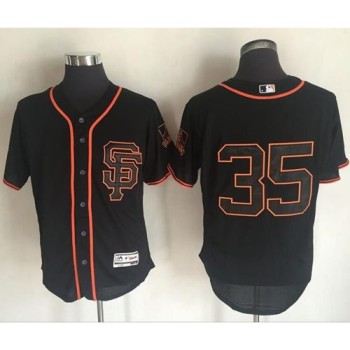 Giants #35 Brandon Crawford Black Flexbase Authentic Collection Alternate Stitched MLB Jersey
