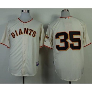 Giants #35 Brandon Crawford Cream Cool Base Stitched MLB Jersey
