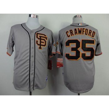 Giants #35 Brandon Crawford Grey Road 2 Cool Base Stitched MLB jerseys