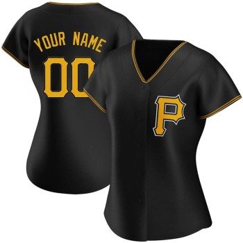 Women's Pittsburgh Pirates Black Stitched Baseball Custom Jersey