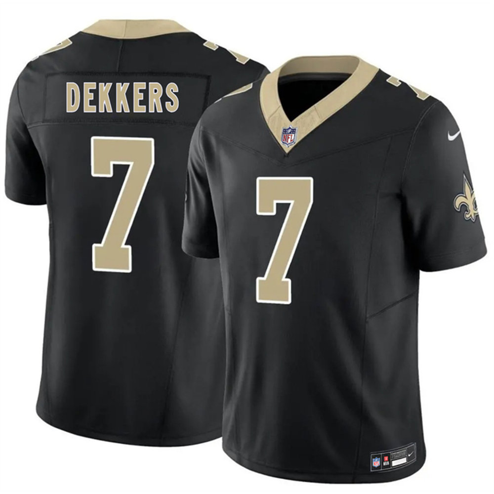 Men's New Orleans Saints #7 Hunter Dekkers Black 2026 Vapor F.U.S.E Limited Jersey