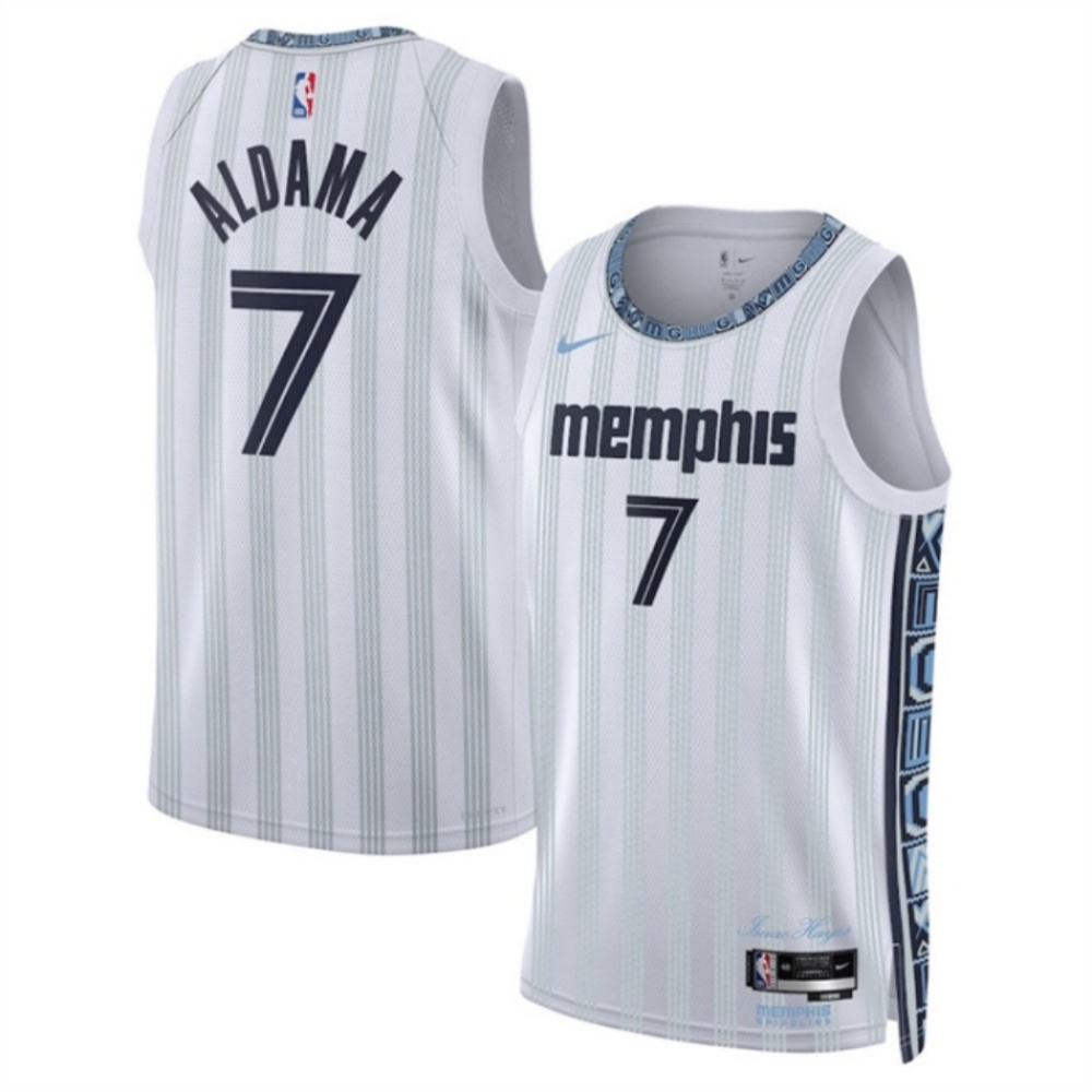 Men's Memphis Grizzlies #7 Santi Aldama White 2025/26 City Edition Stitched Basketball Jersey
