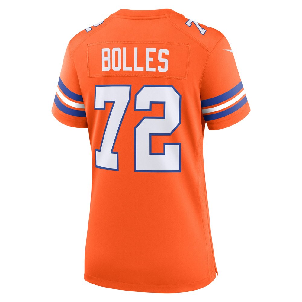 Women's Denver Broncos Garrett Bolles Orange Mile High Collection 1977 Throwback Player Game Jersey Women's Denver Broncos Garrett Bolles Orange Mile High Collection 1977 Throwback Player Game Jersey