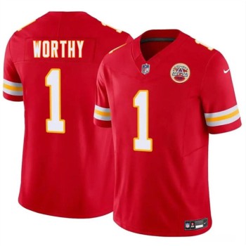 Youth Kansas City Chiefs #1 Xavier Worthy White 2024 Draft F.U.S.E. Vapor Untouchable Limited Stitched Jersey Youth Kansas City Chiefs #1 Xavier Worthy White 2024 Draft F.U.S.E. Vapor Untouchable Limited Stitched Jersey