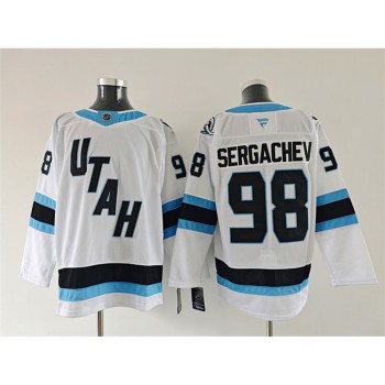 Men's Utah Mammoth #98 Mikhail Sergachev White 2025 Stitched Premium Jersey