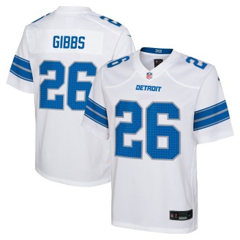 Youth Detroit Lions #26 Jahmyr Gibbs White Player Game Jersey Youth Detroit Lions #26 Jahmyr Gibbs White Player Game Jersey
