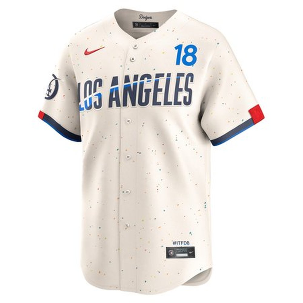 Men's Los Angeles Dodgers #18 Yoshinobu Yamamoto Cream 2024 City Connect Limited Player Jersey Men's Los Angeles Dodgers #18 Yoshinobu Yamamoto Cream 2024 City Connect Limited Player Jersey