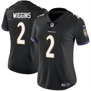 Women's Baltimore Ravens #2 Nate Wiggins Black 2024 Draft Football Jersey(Run Small) Women's Baltimore Ravens #2 Nate Wiggins Black 2024 Draft Football Jersey(Run Small)