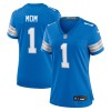 Men's Detroit Lions Number 1 Mom Blue Game Jersey