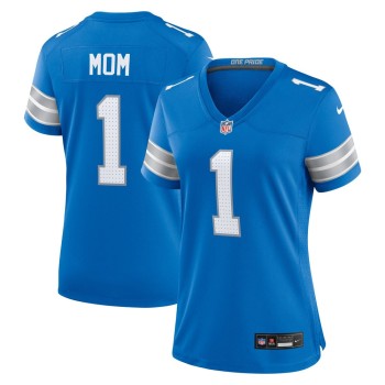 Men's Detroit Lions Number 1 Mom Blue Game Jersey Men's Detroit Lions Number 1 Mom Blue Game Jersey