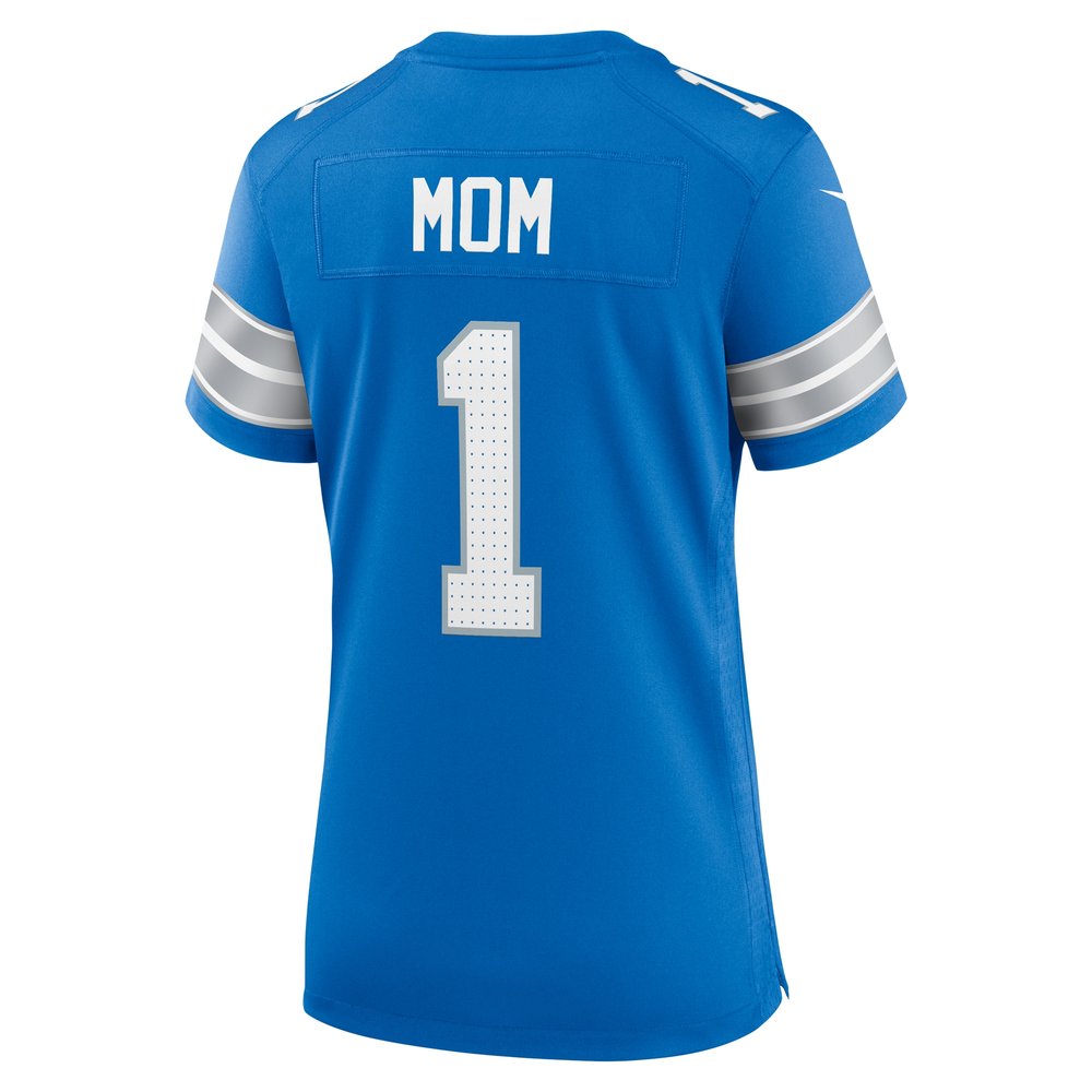 Men's Detroit Lions Number 1 Mom Blue Game Jersey Men's Detroit Lions Number 1 Mom Blue Game Jersey