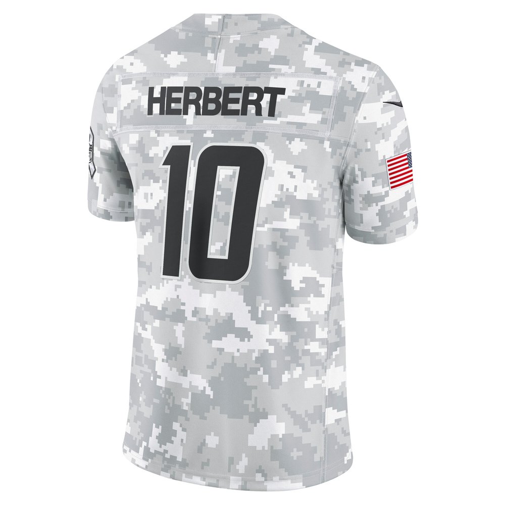Men's Los Angeles Chargers Justin Herbert Arctic Camo 2024 Salute to Service Limited Jersey