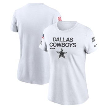 Women's Dallas Cowboys  White 2024 Salute To Service Legend Performance T-Shirt