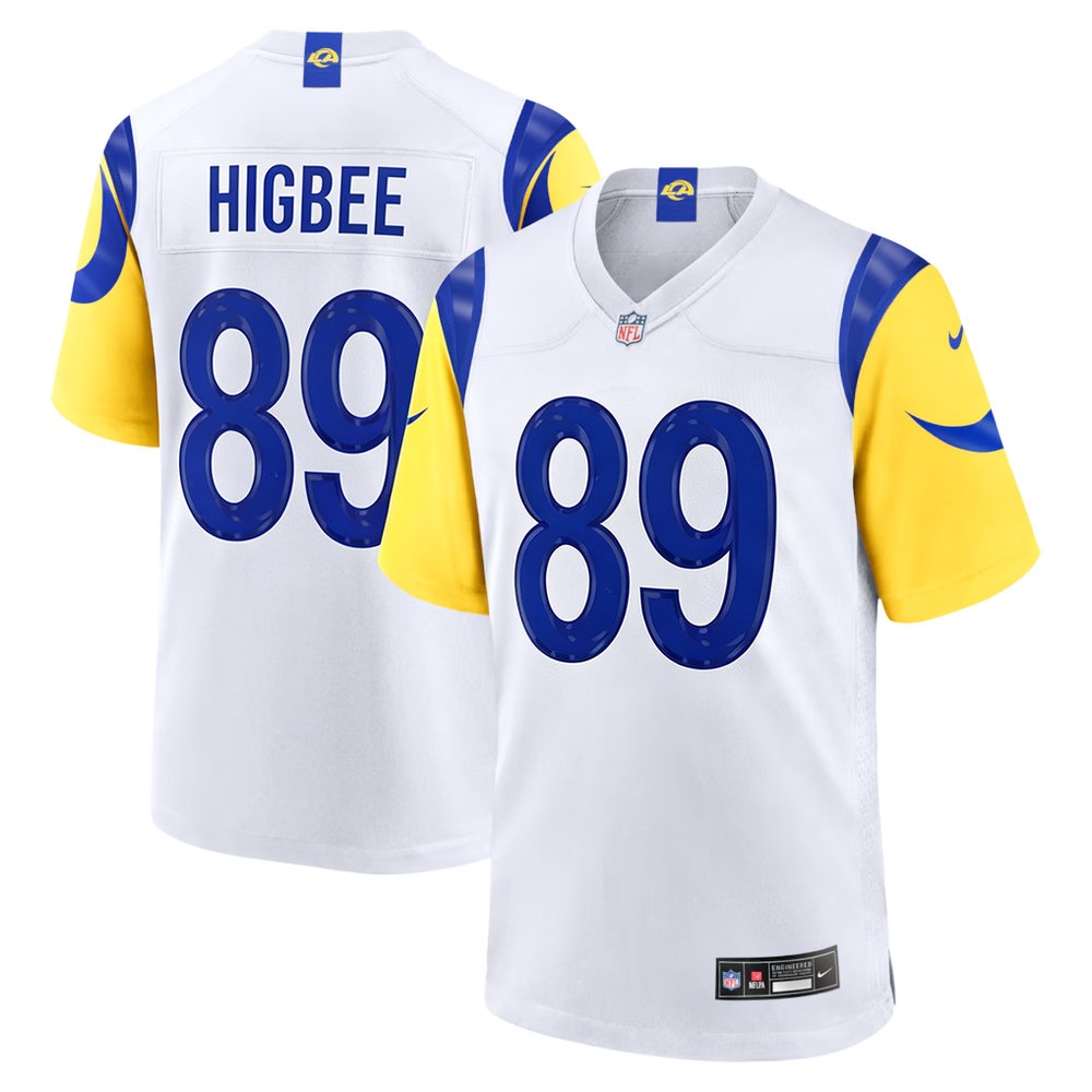 Men's Los Angeles Rams #89 Tyler Higbee White Game Player Jersey