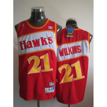 Hawks #21 Dominique Wilkins Red Stitched Throwback NBA Jersey Hawks #21 Dominique Wilkins Red Stitched Throwback NBA Jersey