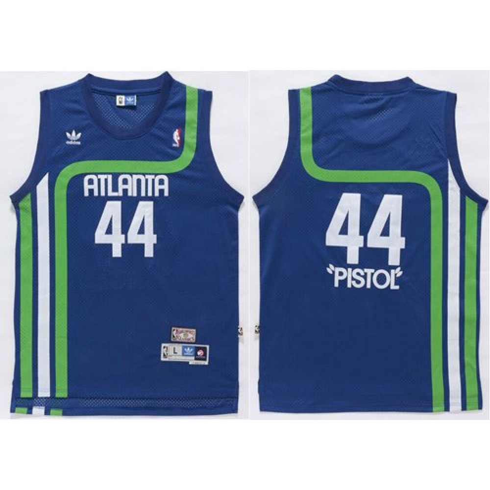 Hawks #44 Pete Maravich Light Blue 