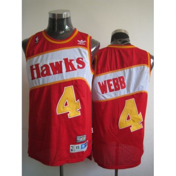 Hawks #4 Spud Webb Red Stitched Throwback NBA Jersey Hawks #4 Spud Webb Red Stitched Throwback NBA Jersey