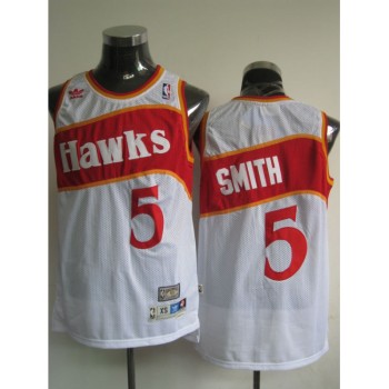 Hawks #5 Josh Smith White Stitched Throwback NBA Jersey Hawks #5 Josh Smith White Stitched Throwback NBA Jersey