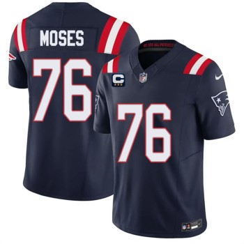 Men's New England Patriots #76 Morgan Moses Navy 2026 3-Star C Pach Vapor F.U.S.E. Limited Jersey Men's New England Patriots #76 Morgan Moses Navy 2026 3-Star C Pach Vapor F.U.S.E. Limited Jersey