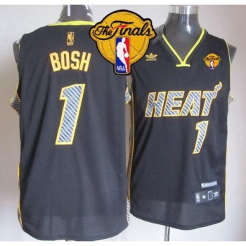 Heat #1 Chris Bosh Black Electricity Fashion Finals Patch Stitched NBA Jersey Heat #1 Chris Bosh Black Electricity Fashion Finals Patch Stitched NBA Jersey