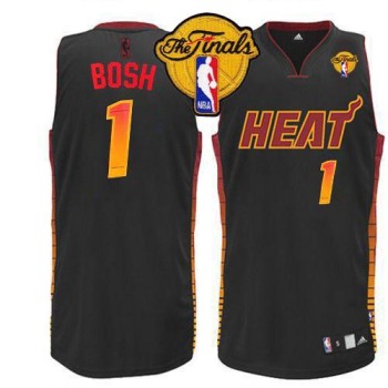 Heat #1 Chris Bosh Black Finals Patch Stitched NBA Vibe Jersey Heat #1 Chris Bosh Black Finals Patch Stitched NBA Vibe Jersey