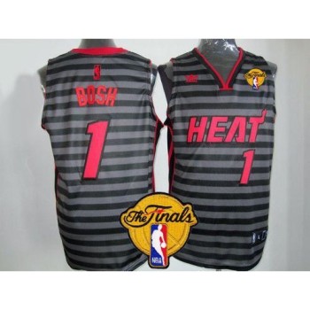 Heat #1 Chris Bosh Black/Grey Groove Finals Patch Stitched NBA Jersey Heat #1 Chris Bosh Black/Grey Groove Finals Patch Stitched NBA Jersey