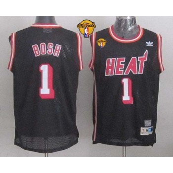 Heat #1 Chris Bosh Black Hardwood Classics Nights Finals Patch Stitched NBA Jersey Heat #1 Chris Bosh Black Hardwood Classics Nights Finals Patch Stitched NBA Jersey
