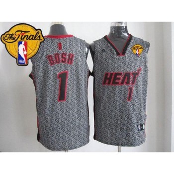 Heat #1 Chris Bosh Grey Static Fashion Finals Patch Stitched NBA Jersey Heat #1 Chris Bosh Grey Static Fashion Finals Patch Stitched NBA Jersey
