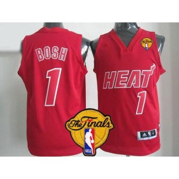 Heat #1 Chris Bosh Red Big Color Fashion Finals Patch Stitched NBA Jersey Heat #1 Chris Bosh Red Big Color Fashion Finals Patch Stitched NBA Jersey