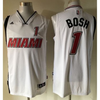 Heat #1 Chris Bosh Stitched White NBA Jersey Heat #1 Chris Bosh Stitched White NBA Jersey