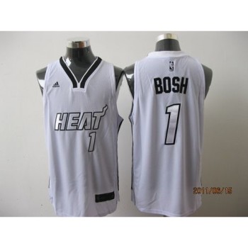 Heat #1 Chris Bosh White Silver No. Stitched NBA Jersey Heat #1 Chris Bosh White Silver No. Stitched NBA Jersey