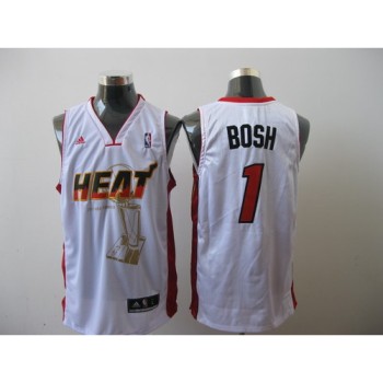 Heat 2011 Championship #1 Chris Bosh White Stitched NBA Jersey Heat 2011 Championship #1 Chris Bosh White Stitched NBA Jersey