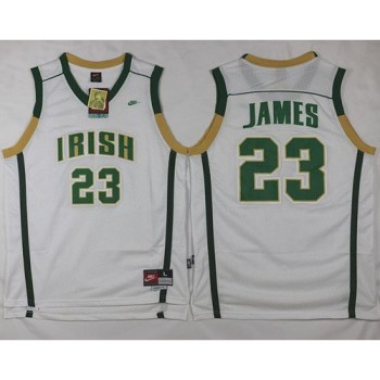 Heat #23 LeBron James White Irish High School Stitched NBA Jersey Heat #23 LeBron James White Irish High School Stitched NBA Jersey