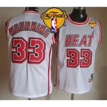 Heat #33 Alonzo Mourning White Throwback Finals Patch Stitched NBA Jersey Heat #33 Alonzo Mourning White Throwback Finals Patch Stitched NBA Jersey