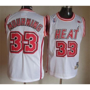 Heat #33 Alonzo Mourning White Throwback Stitched NBA Jersey Heat #33 Alonzo Mourning White Throwback Stitched NBA Jersey