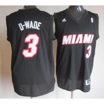 Heat #3 Dwyane Wade Black D-WADE Fashion Stitched NBA Jersey