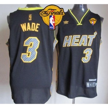 Heat #3 Dwyane Wade Black Electricity Fashion Finals Patch Stitched NBA Jersey Heat #3 Dwyane Wade Black Electricity Fashion Finals Patch Stitched NBA Jersey